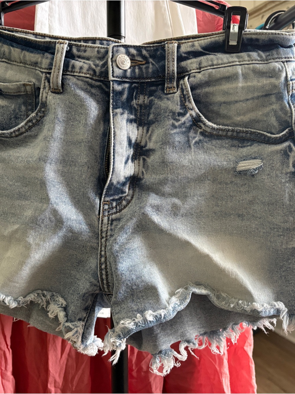 KanCan Light Wash Distressed Denim Shorts